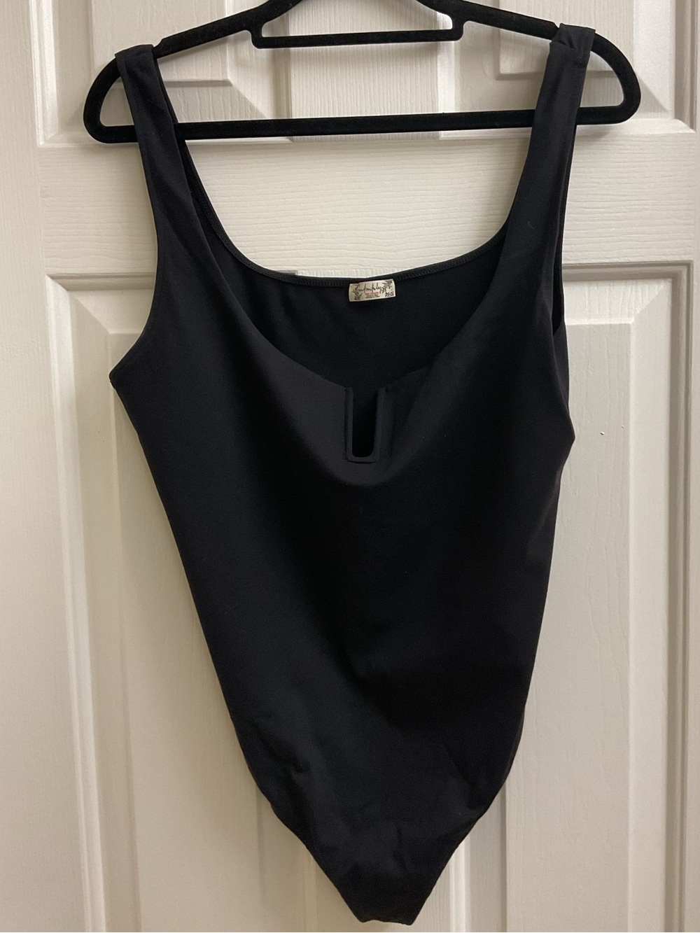 FREE PEOPLE Thong Bodysuit Round Neckline Size L NWOT